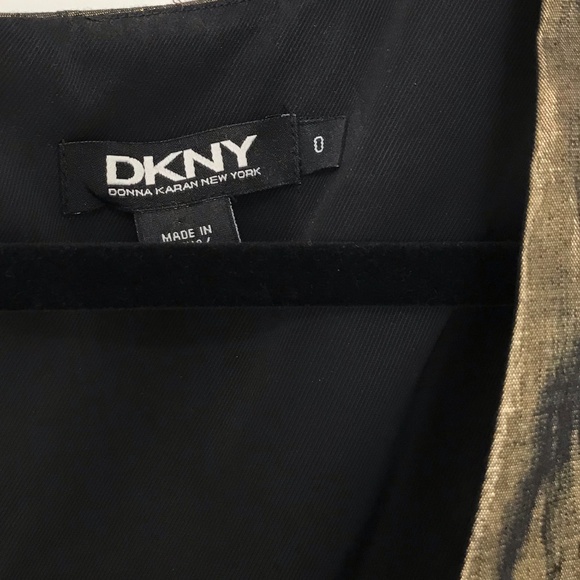 DKNY Gold Metallic Dress - Size 0 - Picture 8 of 9
